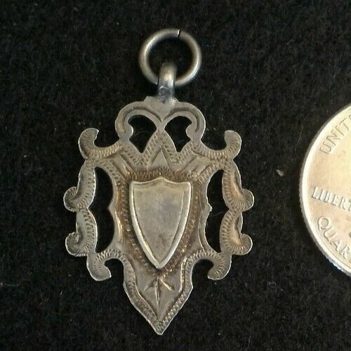 Silver Fob Pendant Charm 1920 Chester Engravable Sterling 3.2 g