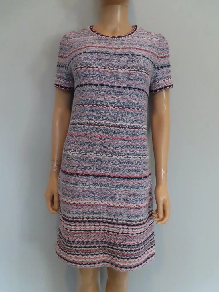 Abito maglione CHANEL multicolore a righe in maglia manica corta F 38 US 6