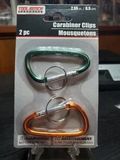 New - Factory Sealed! Tool Bench Hardware Carabiners w/ Keychain Clips PACK OF 2
