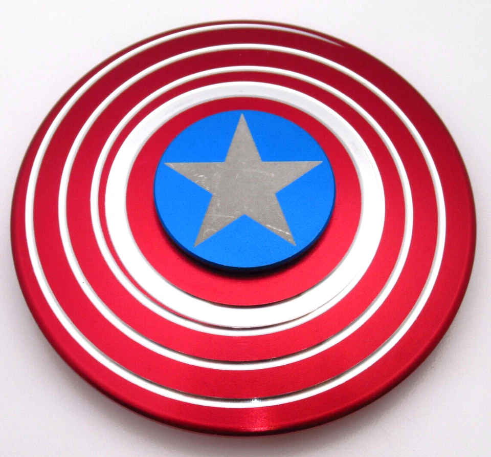 Capitán América Fidget Spinner Escudo de Metal Estrella Rojo Azul Marvel Foto 2 de 4