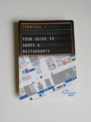 Frankfurt Airport Terminal 1 Shops & Restaurants Vintage Map Faltplan Faltkarte