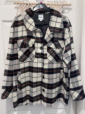 Kensie Jeans Plaid Shacket Oversized Plaid Button Up Shirt Size Large