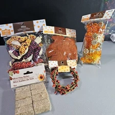 Lot Of 5 New FALL Scatters, Fillers, Mini Bales,🍁 Leaves & MORE Arts & Crafts 