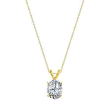 Lab Grown 5 Cts IGI Certified Diamond Solitaire Pendant Necklace 14k Yellow Gold
