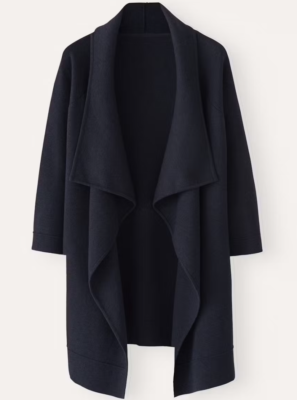 Poetry Fashion UK Organic Cotton Waterfall-Edge Jacket Navy Blue US Size  4/6 NWT