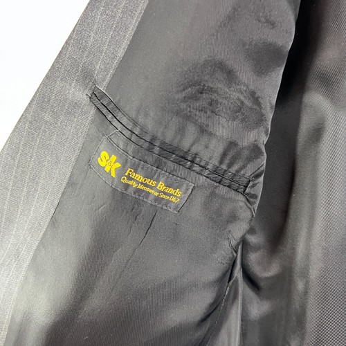 Andrew Fezza Suit Mens 44L Gray Pinstripe Wool 2 Button Super 100s Pants 34x32 - Picture 10 of 21