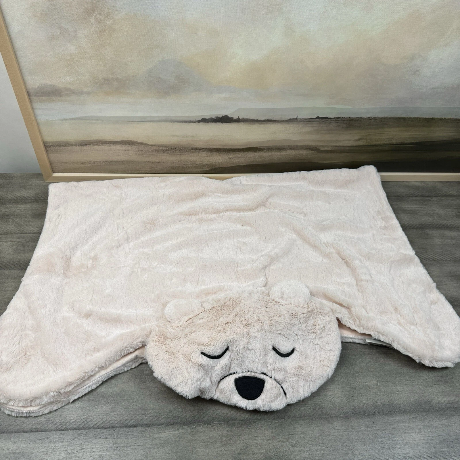 Pottery Barn Kids Bear? Critter Plush Play Mat Tan Multi 30”x40” Monogram Spot