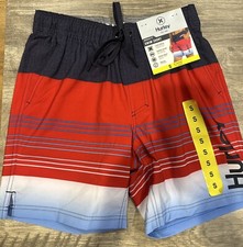 NWT MENS SWIM SHORTS STRIPED BLUES AND RED SIZE SMALL