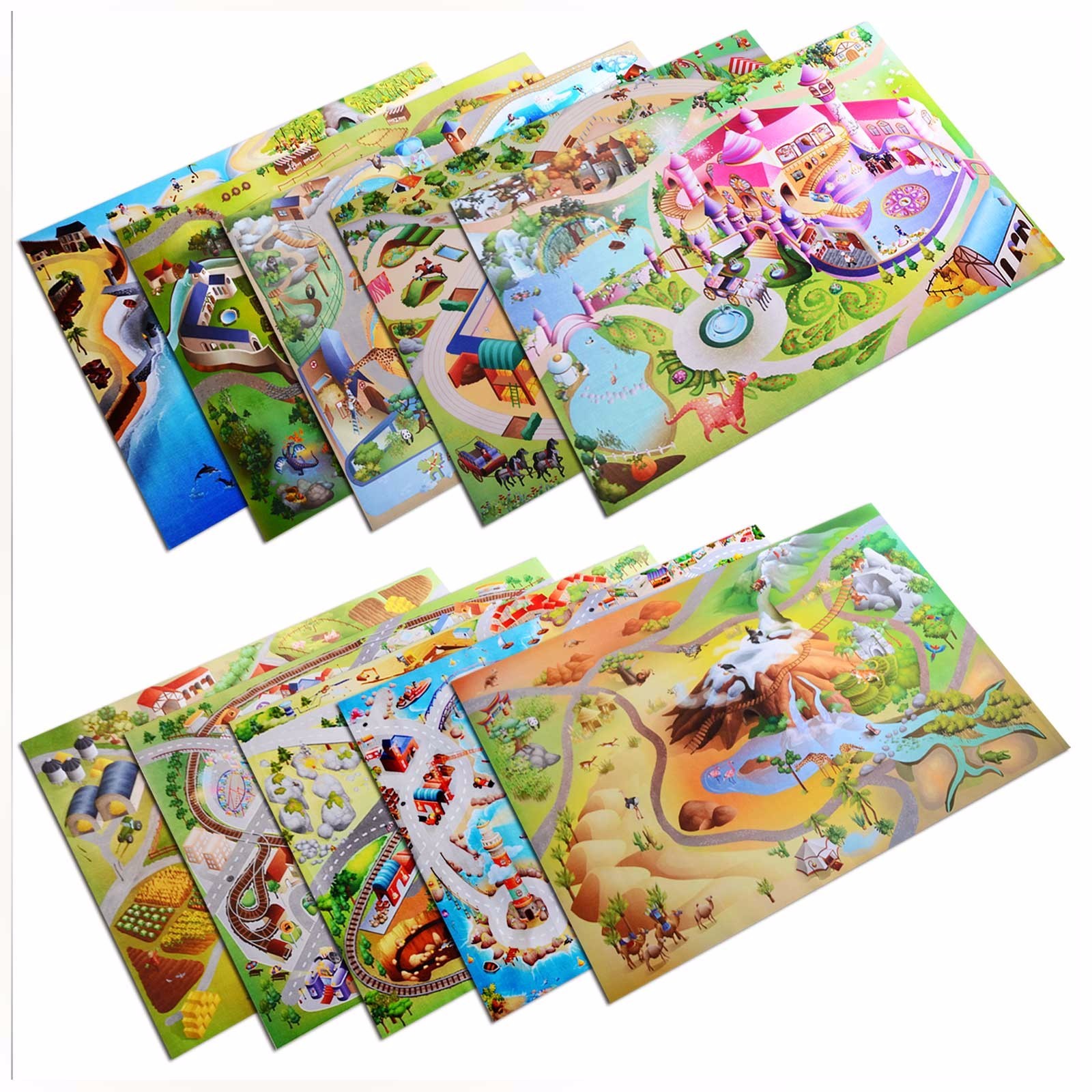 Kinderspielteppich Alfombra de Juego Carretera Niños Infantil