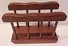 Vintage MCM Drewniana serwetka Dom wiejski Uchwyt na pocztę