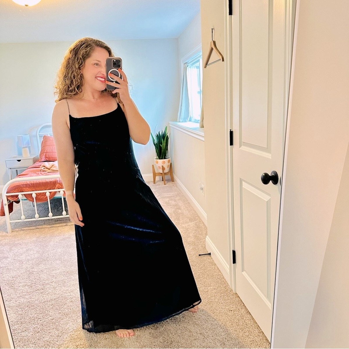 blue shimmer maxi dress Blue Glitter Maxi Dress With Slit main image 1
