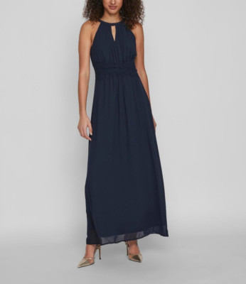 VILA Maxikleid VIMILINA HALTERNECK MAXI DRESS NOOS Total Eclipse Damen - Gr. 38