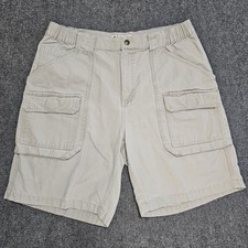 Vintage Columbia Heavy Canvas Cargo Shorts Ivory Mens M Utility Hiking Outdoor