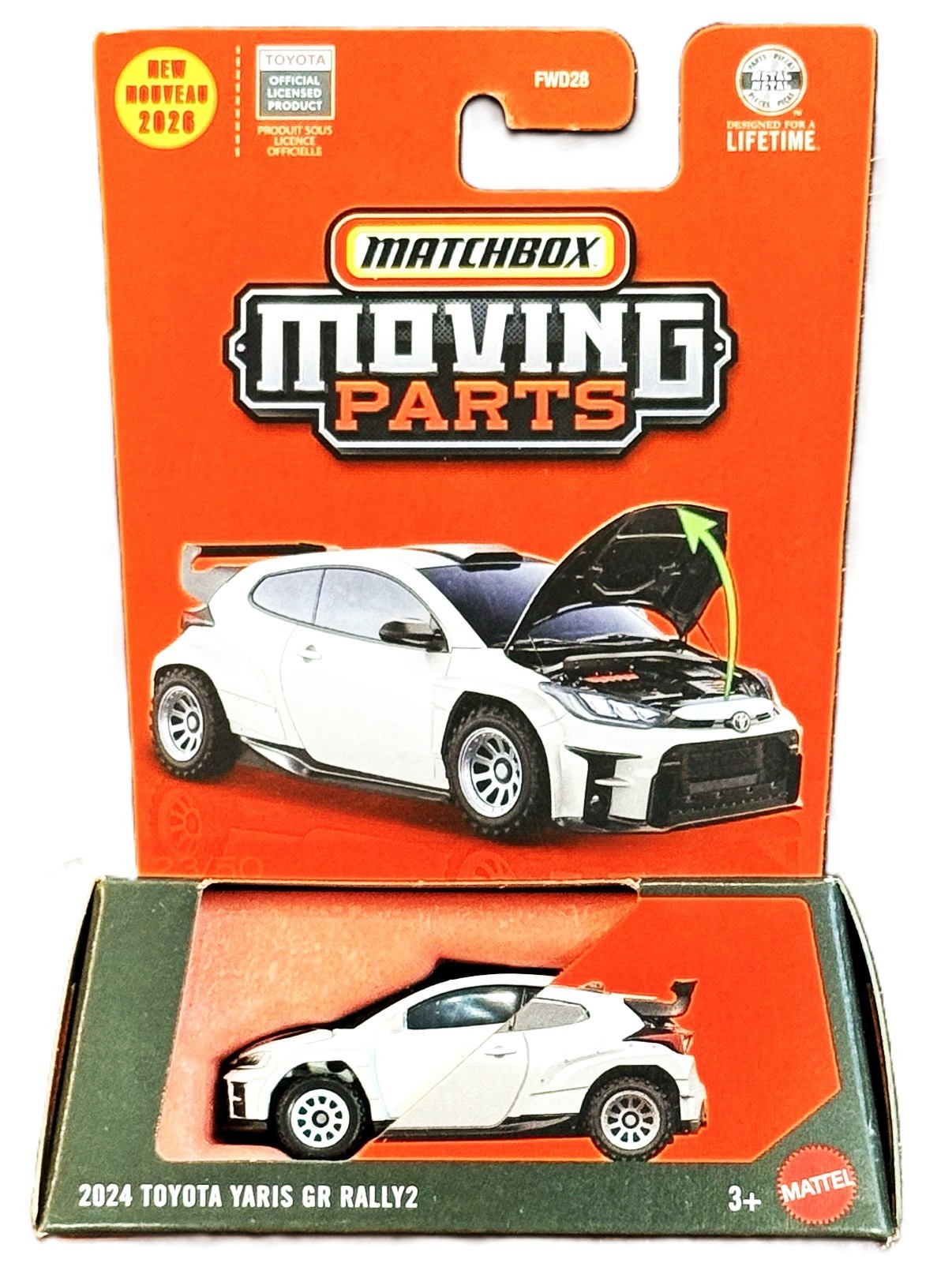 2026 Matchbox 2024 Toyota Yaris GR Rally2 White #23 Moving Parts