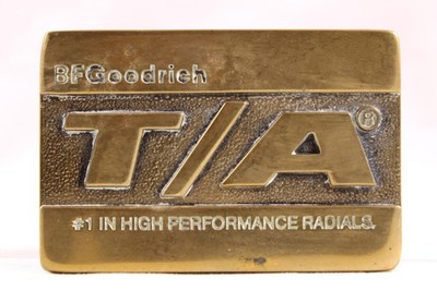 Vintage BF GOODRICH Tires T/A #1 in High Performance Radials Brass Belt Buckle
