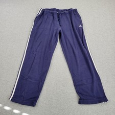 Adidas Sweatpants Mens Large VTG Y2K Blue White Side Stripe Logo Sweats Warm Ups