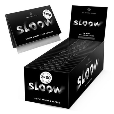 25 x 100er Heftchen Sloow Black kurz Zigarettenpapier Papers Blättchen Papier