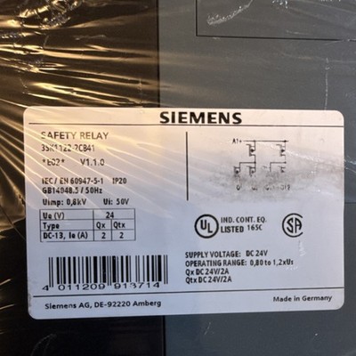 Siemens SIRIUS 3SK1122-2CB41 Safety Relay DC 24V 2A Failsafe IP20