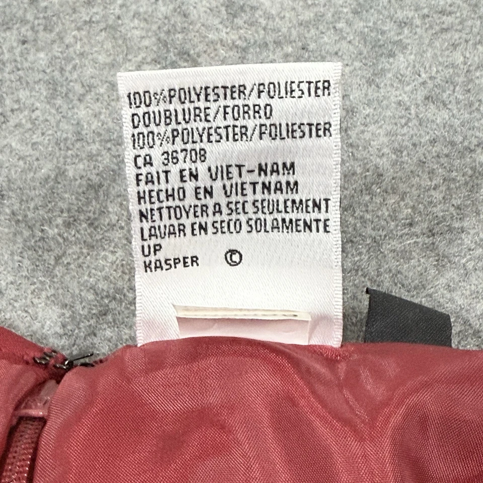 LE SUIT Ruffle Trim Career Pencil Skirt For Women's Size 6 (Waist 28") Deep Red - Image 4 of 4