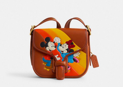 NWT Disney X Coach Courier Bag With Mickey Mouse And Minnie Mouse CQ801