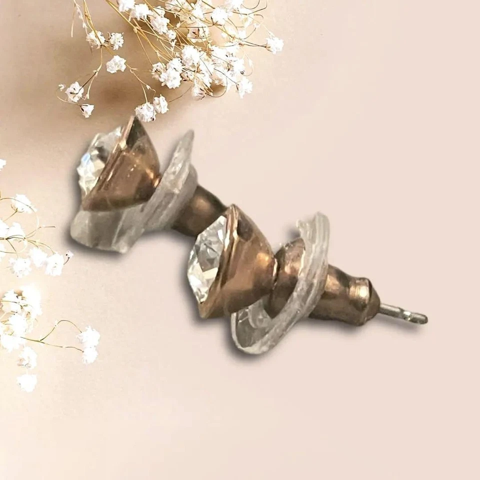 Pendientes Swarovski Bronce y Cristal Transparente Auténticos Usados 5371199 Foto 3 de 4