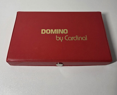 Cardinal Double 6 Dominoes Set Vintage Complete Red Case Classic Game