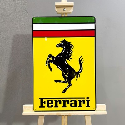 Ferrari Cavallino Rampante Heavy Metal Sign   40 × 60 cm (15.7  × 23.6 )