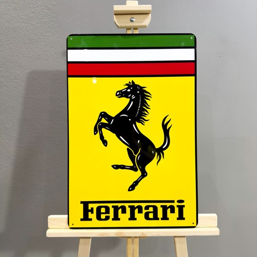 Ferrari Cavallino Rampante Heavy Metal Sign – 40 × 60 cm (15.7” × 23.6”)