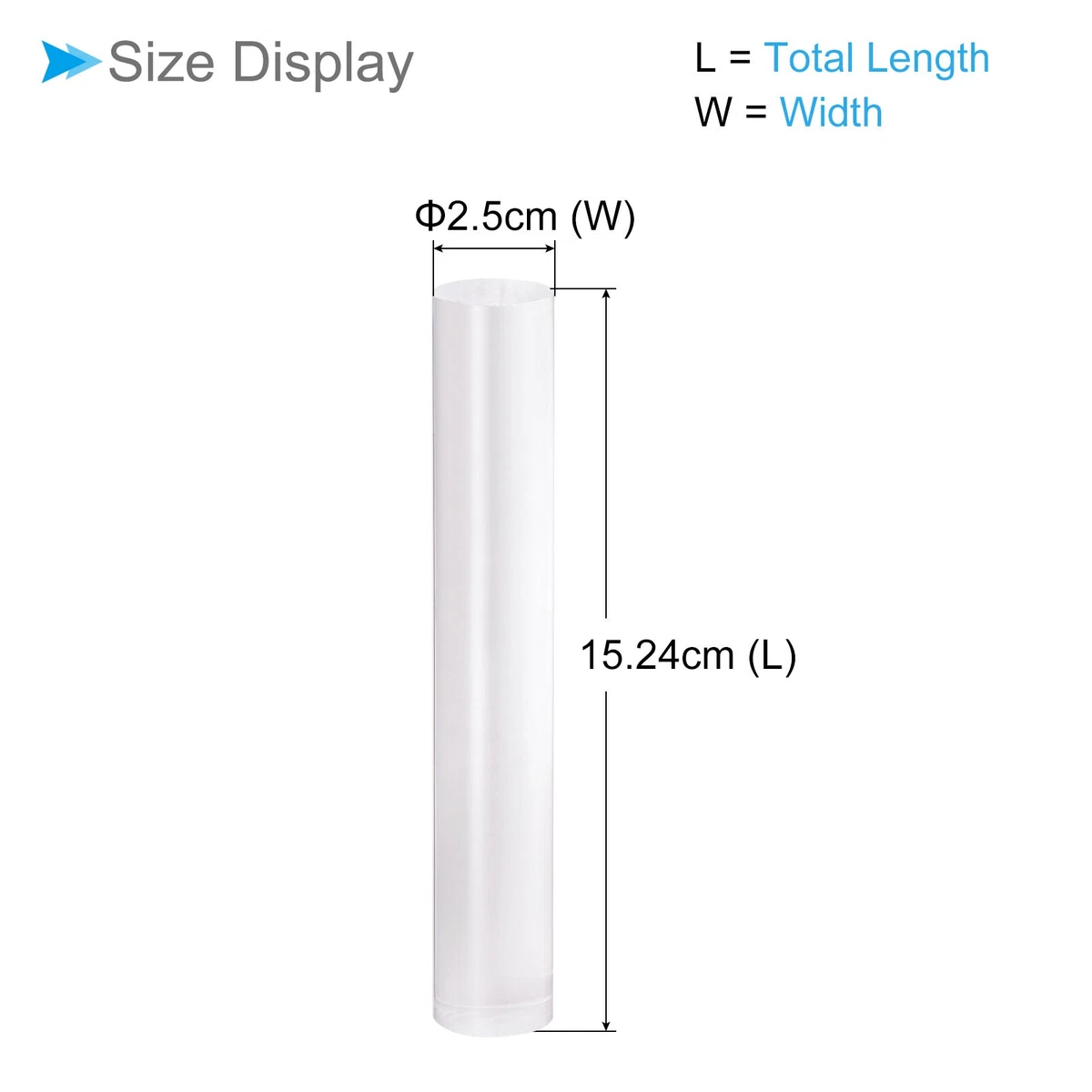 Acrylic Clay Roller 6 Inch x 1 Inch for Clay Foam Transparent