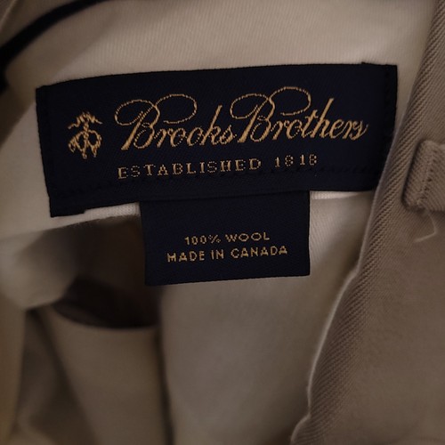 Brooks Brothers Wool Dress Pants Mens 34x31 Beige Pleated Trousers Slacks Formal - Picture 8 of 13