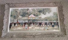 André Gisson (1921- 2003) Carousel Amusement Park ORIGINAL Museum Frame ∆ @ NICE