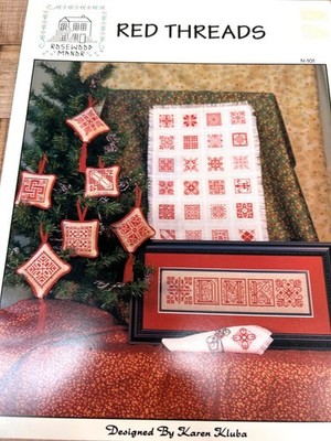 Red Threads Cross-Stitch Pattern Book By Rosewood Manor  Designs By Karen Kluba