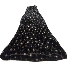 Black Velvet Whimsigoth Maxi Dress Size L  Celestial Romantic Shein Black Silver