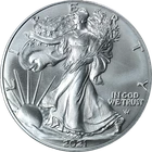 2021 Silver American Eagle $1 Type 2 PCGS MS70 First Strike Flag Label - STOCK
