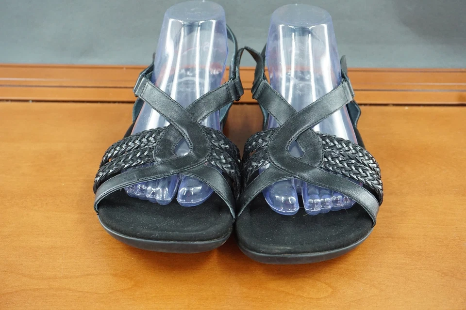 Abeo Betsy Sandals Womens Size 10 N Black Leather Strappy Comfort Orthotic Shoes - Image 2 of 4