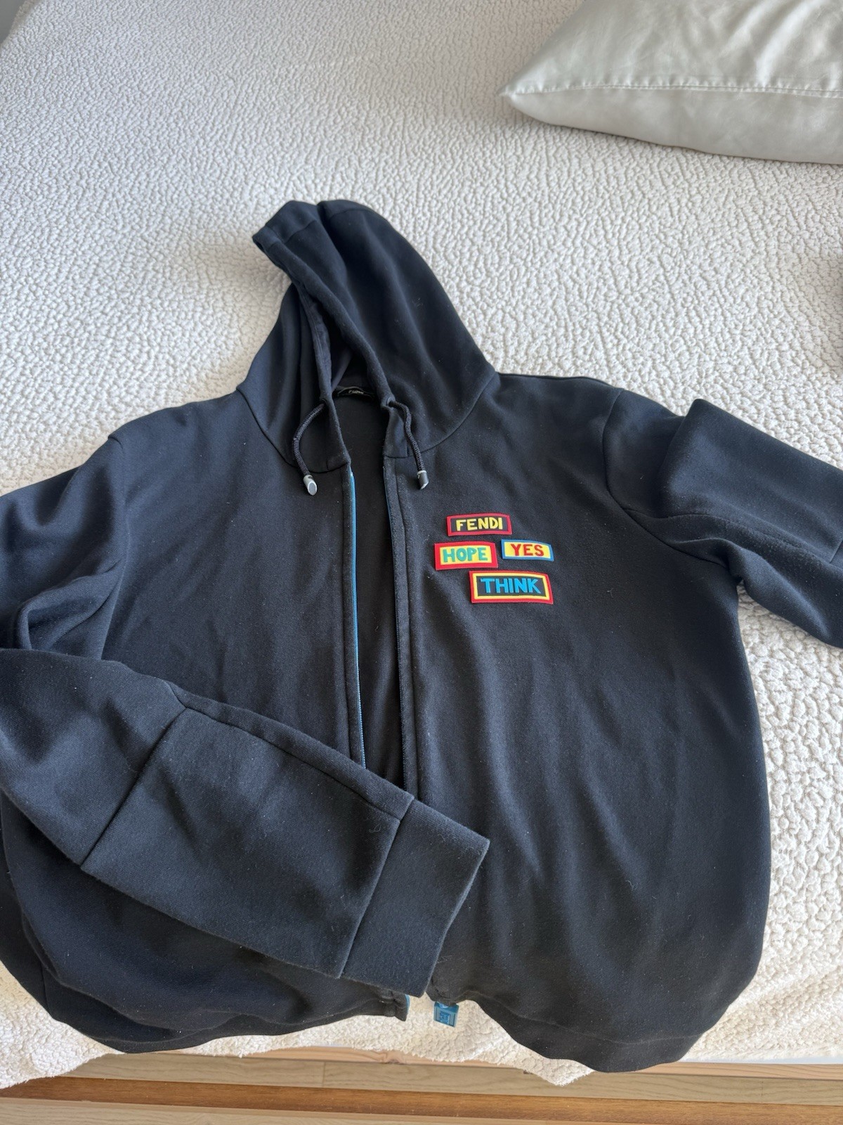 Fendi Authentic Hope Yes Think Zip Patch Hoodie S… - image 1