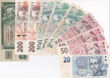 10x Czech Republic / P-1-19 / 50 - 200 Korun / 1993-2018