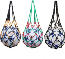 3PCS Single Ball Basketball Bag, Nylon Single Ball Carrier Net Bag for Basketbal
