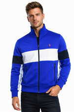 Polo Ralph Lauren Mens Track jacket New M XL Blue White Colorblock Zipper
