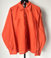 Aristocrat 60s Vintage Men's Dress Shirt Medium Permanent Press Orange Solid