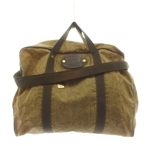 Volbonese Borbonese Shoulder Bag handbag Boston total pattern nylon beige Used 8
