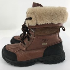 Kids Ugg Butte Leather Waterproof Sheepskin Lined Winter Boots Size 2 Worchester