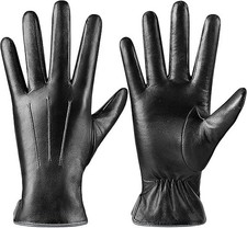 Guantes invierno cuero mujer, c lidos, t ctiles, forro cashmere.