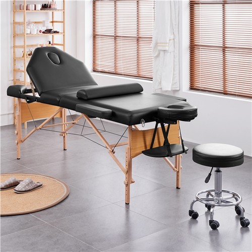 Professional Folding Massage Table Lash Bed with Backrest and Carrying Bag, Used