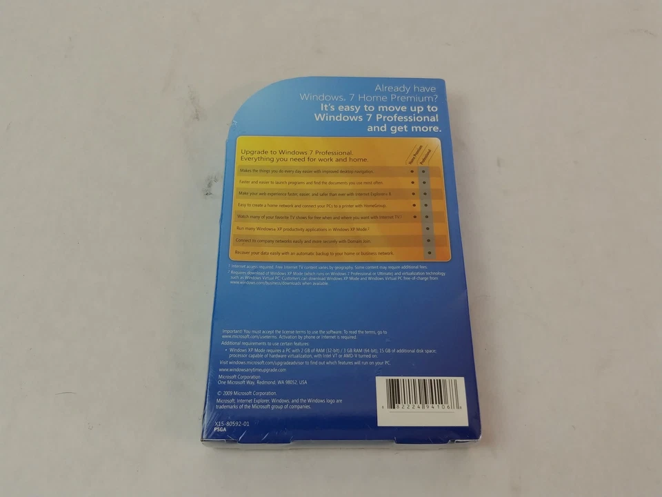 New Microsoft 7KC-00040 Windows 7 Home Premium to Professional 32/64 Bit - Image 2 of 3