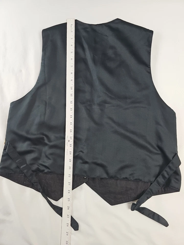 Vtg Dalin Plus Beaded Pearl Vest Diamond Pattern Gold Black Olive Size 2X - Image 4 of 4