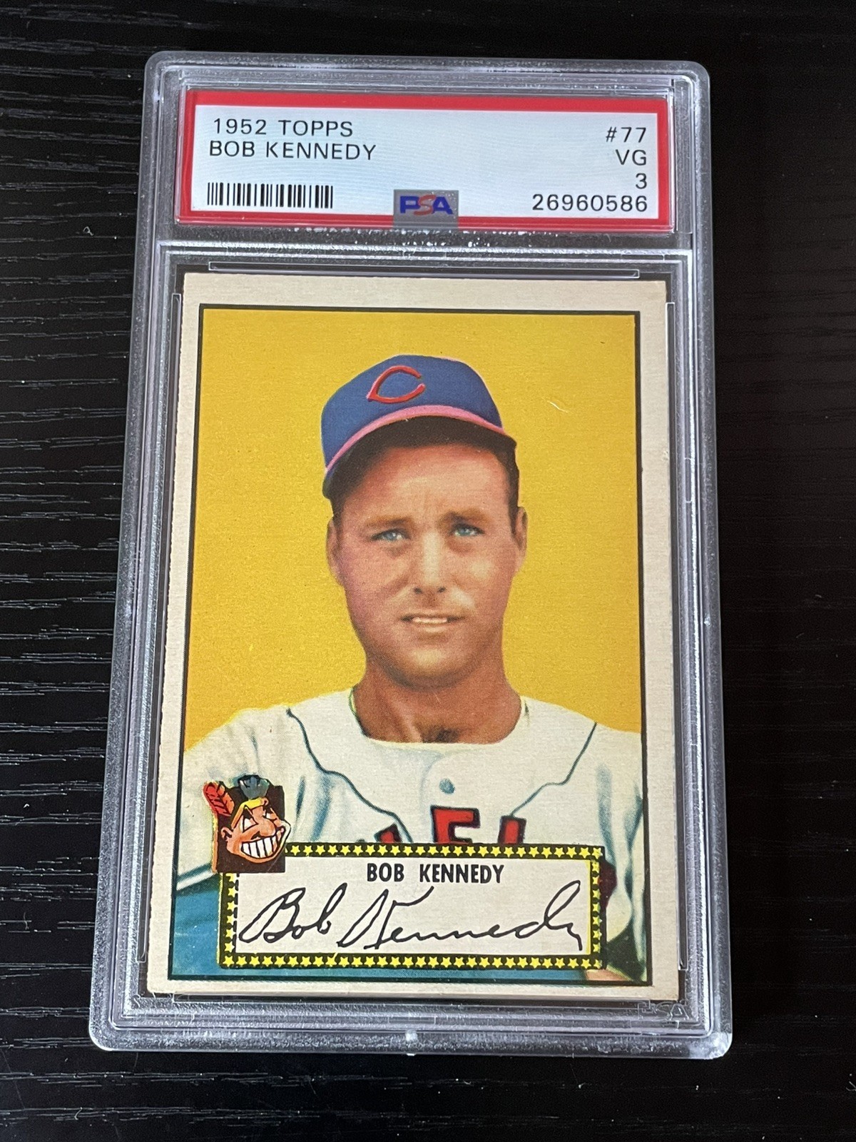 1952 Topps Baseball #77 Bob Kennedy PSA 3 Very Good Red Back
