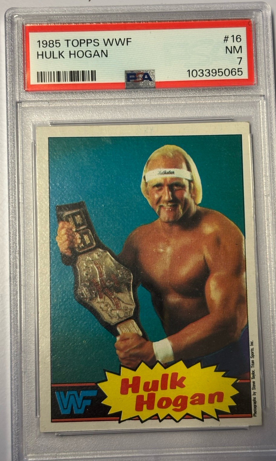 1985 Topps WWF Wrestling Stars #16 Hulk Hogan PSA 7 Rookie RC