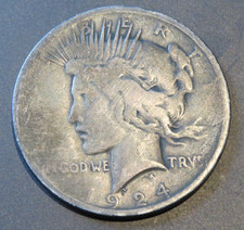 1924 Peace Silver Dollar 