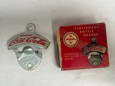 UNUSED Vtg Brown Mfg  Star X Coke Coca Cola Metal Bottle Opener "No Screws" (A7)